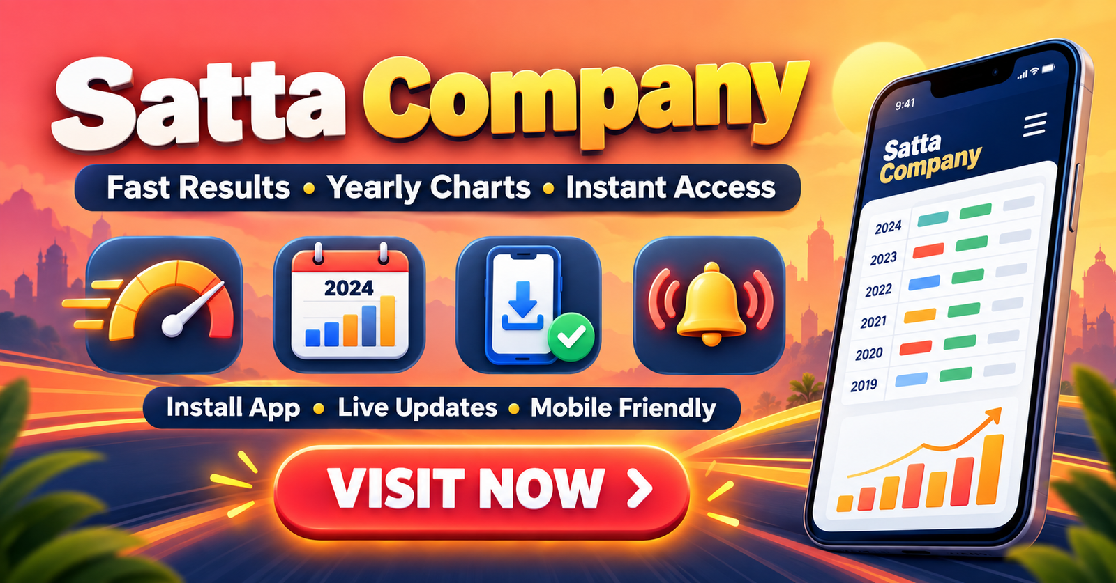 Satta Company fast results, yearly charts, app installation and live update facilities